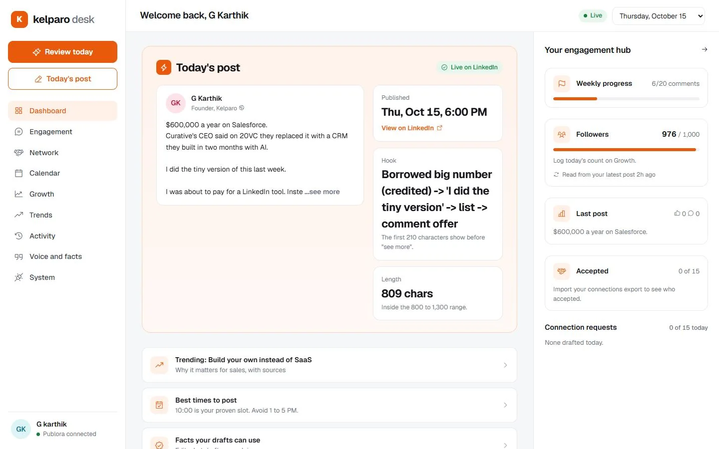 Dashboard, captured from the running product