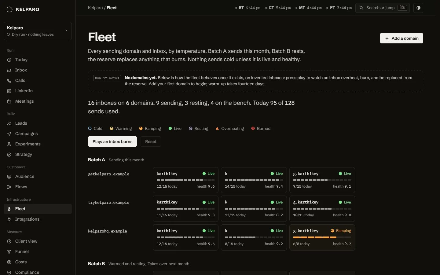 Fleet, captured from the running product